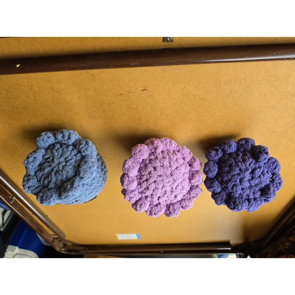 3 Handmade Octopus / Octopi Blue, Pink, Purple 4